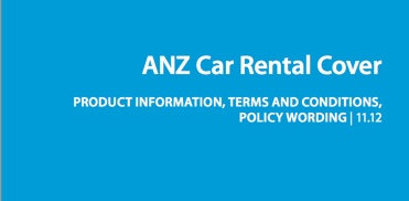 ANZ car rental cover policy